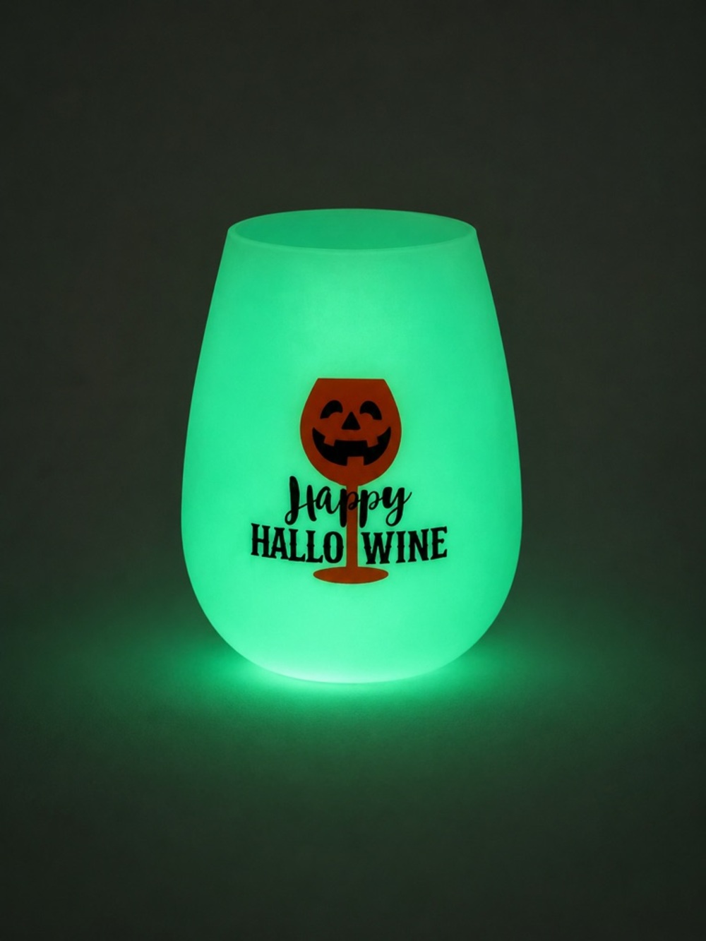 🎃 12 oz “Happy Hallo Wine” Glow-in-the-Dark Wine Glass